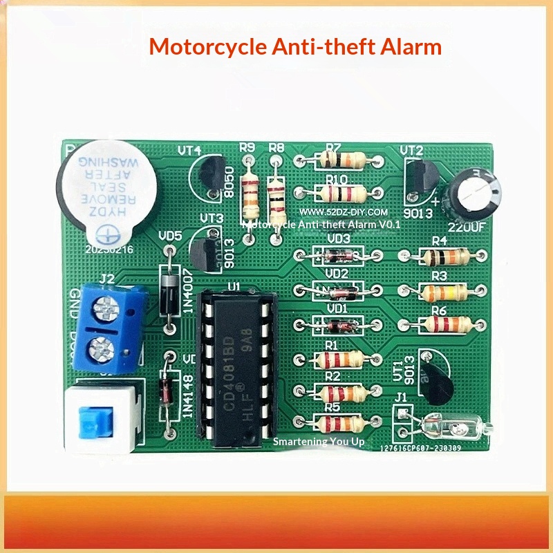 Diy Motorcycle Electronics - Motorfiets trillings- en diefstalalarm DIY-kit, componenten