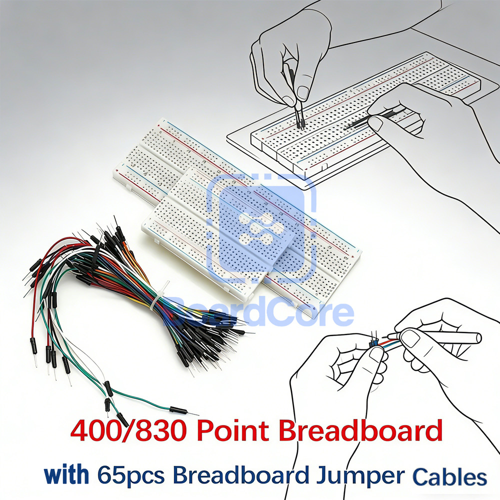 Diy Electronics Raspberry Pi - 400/830 Point Breadboard Kit met 65