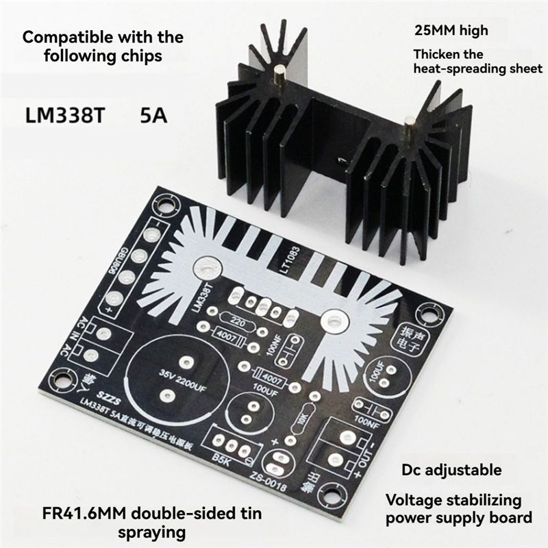 LM338 5A Uitgangsinstelbare li - Diy Electronics Power Supply recensie en prijs