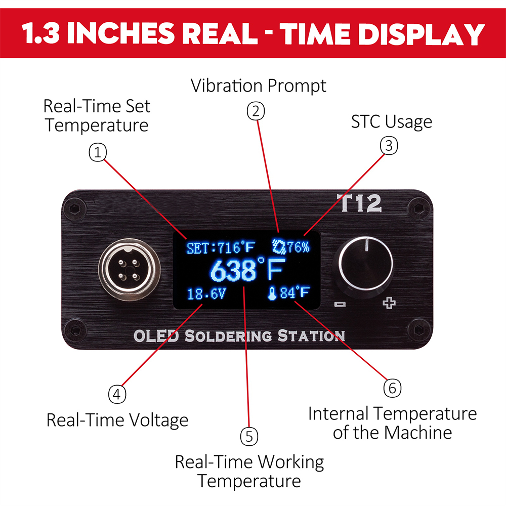 OLED T12 Soldeerbout Station V - Diy Electronics Tools recensie en prijs